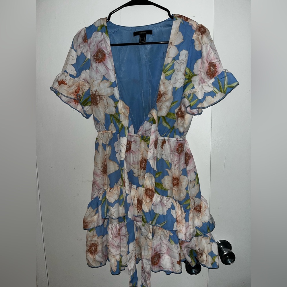 Forever 21 Sky Blue Satin Top